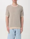 Emporio Armani Asv Lyocell-blend Jumper With Lettering Intarsia In Beige