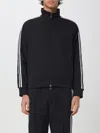 Emporio Armani Zippered High Collar Sweatshirt With Stripe Detailing In Schwarz