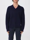Emporio Armani Asv New York Capsule Collection Wool-blend V-neck Jumper In Blue