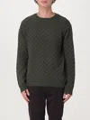 Emporio Armani Herringbone-pattern Sweater In Military