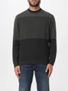 Emporio Armani Virgin Wool Jumper With Micro Jacquard Op-art Diamonds In Gray