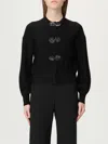 Emporio Armani Ottoman-fabric Cardigan With Jewel Details In Black