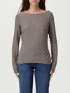 Emporio Armani Boat-neck Jumper Geometric Long Sleeves In Gray