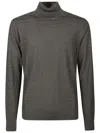 Emporio Armani Embossed Logo Turtleneck Sweater In Grey