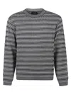 Emporio Armani Mens Navy French Oak Cabk Patterned Crewneck Knitted-wool Jumper In Multi