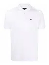 Emporio Armani Logo Embroidery Cotton Polo Shirt In White