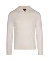 Emporio Armani Polo-neck Wool Sweater In White