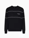 Emporio Armani Virgin-wool Jumper With Jacquard Logo In Black