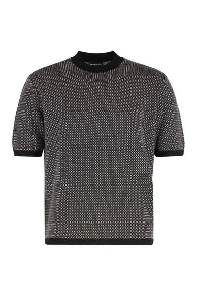 Emporio Armani Sweater With Short Sleeves In Black