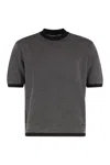 Emporio Armani Sweater With Short Sleeves In Gray
