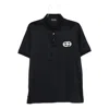 Emporio Armani Embroidered Logo Polo Shirt In Blue