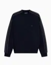 Emporio Armani Colour-block Virgin-wool Jumper In Blue