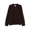 Emporio Armani Asv New York Capsule Collection Virgin-wool Jumper With Jacquard Writing In Brown