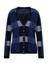 Emporio Armani Check Wool And Cashmere Cardigan