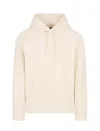 Emporio Armani Asv Jersey-lyocell Blend Hooded Sweatshirt With All-over Lettering In Beige
