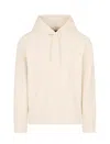 Emporio Armani Asv Jersey-lyocell Blend Hooded Sweatshirt With All-over Lettering In Beige