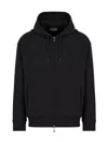 Emporio Armani Reversible Zipped Drawstring Hoodie In Black