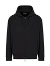 Emporio Armani Reversible Zipped Drawstring Hoodie In Black