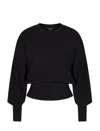 Emporio Armani Travel Essentials Capsule Collection Viscose-blend Jumper With An Embossed Motif In Black