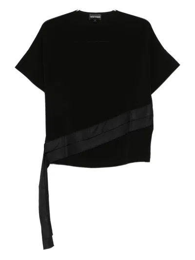 Emporio Armani Strap-detail T-shirt In Black