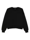 Emporio Armani Crew Neck Long Sleeve Knit Sweatshirt In Black