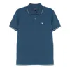 Emporio Armani Logo Cotton Polo Shirt In Blue
