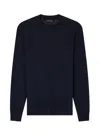 Emporio Armani Travel Essentials Plain-knit Virgin-wool Jumper In Blue