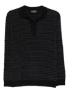 Emporio Armani Textured Polo Shirt In Black
