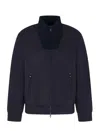 Emporio Armani Travel Essentials Full-zip Sweatshirt In Double Jersey In Blue