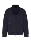 Emporio Armani Travel Essentials Full-zip Sweatshirt In Double Jersey In Blue