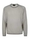 Emporio Armani Men's Lyocell Pullover Sweater In Drizzle / Off White