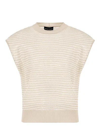 Emporio Armani Sweaters In Fancy Beige
