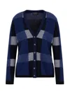 Emporio Armani Long-sleeved Knitted Cardigan In Fancy Grey