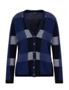 Emporio Armani Long-sleeved Knitted Cardigan In Fancy Grey