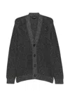 Emporio Armani Buttoned Shawl-collar Cardigan In Gray