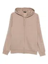 Emporio Armani Cotton Blend Loungewear Hoodie In Neutral