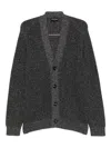 Emporio Armani Buttoned Shawl-collar Cardigan In Gray