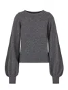 Emporio Armani Asv Balloon-sleeve Jumper In A Cashmere And Virgin Wool Blend In Grigio Sc. Mel