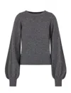 Emporio Armani Asv Balloon-sleeve Jumper In A Cashmere And Virgin Wool Blend In Grigio Sc. Mel