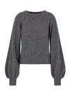 Emporio Armani Asv Balloon-sleeve Jumper In A Cashmere And Virgin Wool Blend In Grigio Sc. Mel