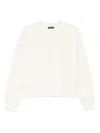 Emporio Armani Crew Neck Long Sleeve Knit Sweatshirt In Neutral
