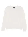 Emporio Armani Long Sleeve Crew Neck Knitwear Top In White
