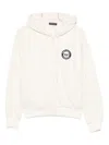 Emporio Armani Hooded Knitwear With Ribbed Cuffs And Hem In White