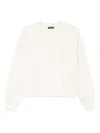 Emporio Armani Crew Neck Long Sleeve Knit Sweatshirt In White