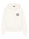 Emporio Armani Hooded Knitwear With Ribbed Cuffs And Hem In Neutral