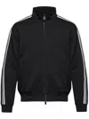 Emporio Armani Zippered High Collar Sweatshirt With Stripe Detailing In Multicolor