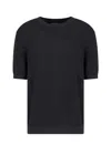 Emporio Armani Asv Lyocell-blend Jumper With Lettering Intarsia In Navy Micro Logo