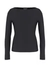 Emporio Armani Chenille Jumper With Embossed Irregular Chevron Motif In Riga Nera