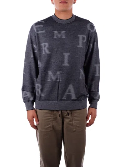 Emporio Armani Sweaters Silver In Argento Chiari E Naturali