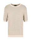 Emporio Armani Asv Lyocell-blend Jumper With Lettering Intarsia In Silver Linning Micro